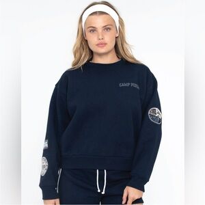 Form - Camp Crewneck Pullover Sweatshirt Sweater Patches Size large